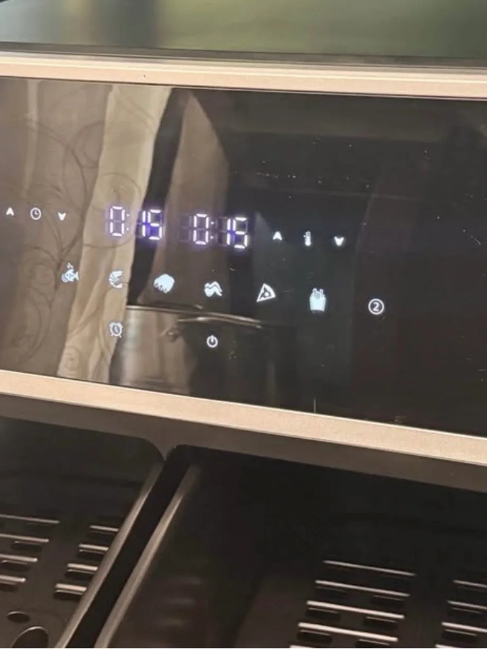 Dual-Basket Black Smart Air Fryer with LED Touch Display